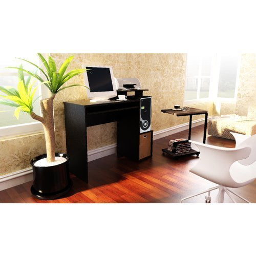 Furinno Econ Multipurpose Home Office Computer Writing Desk with Bin, Black