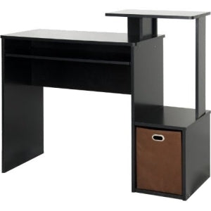Furinno Econ Multipurpose Home Office Computer Writing Desk with Bin, Black