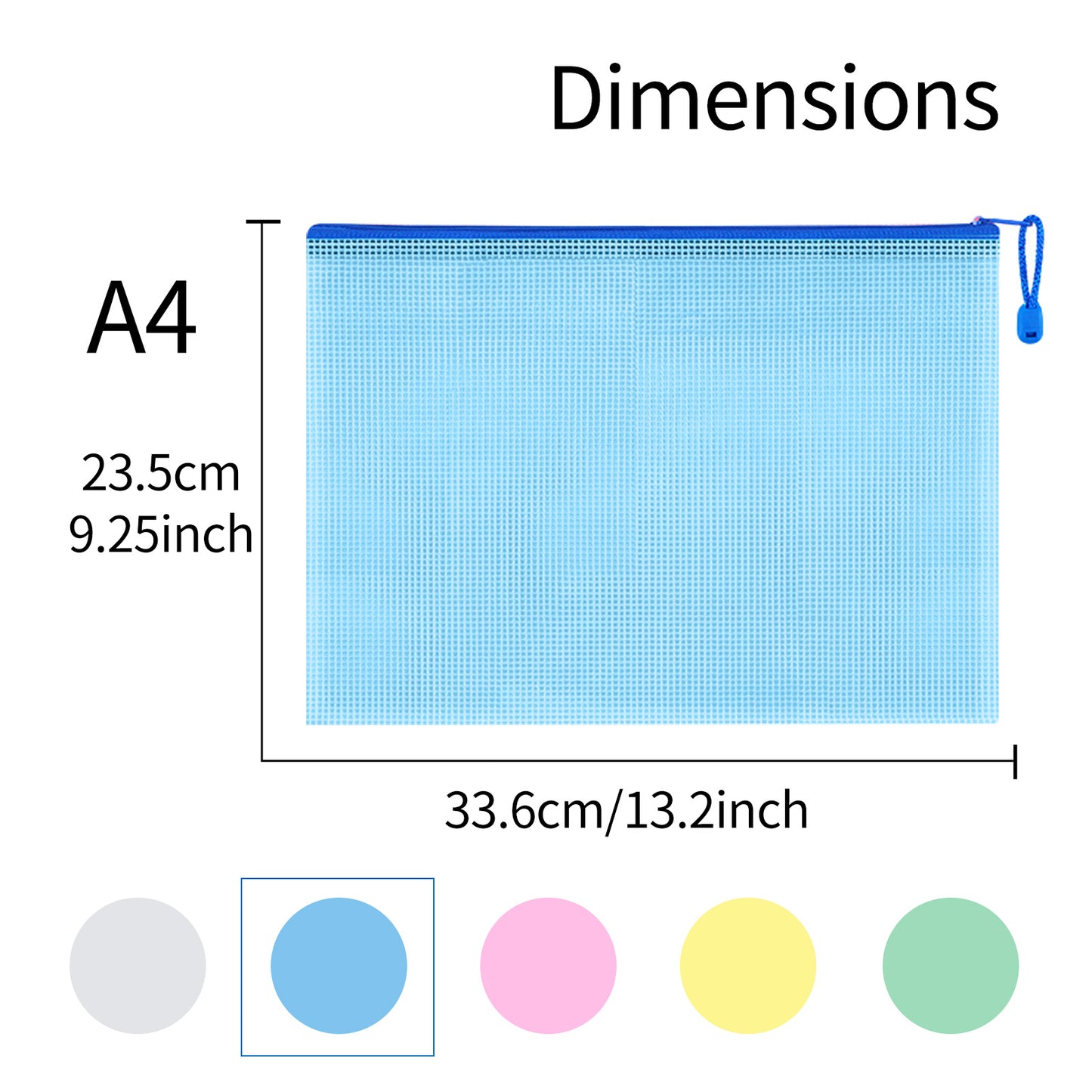 WWW A4 Plastic Zip Wallets Folder, 10PCS Mesh Zipper Pouch Document Wallet, A4 Zipper File Folders, Zip Lock Bags for School Office Household Travel Supplies