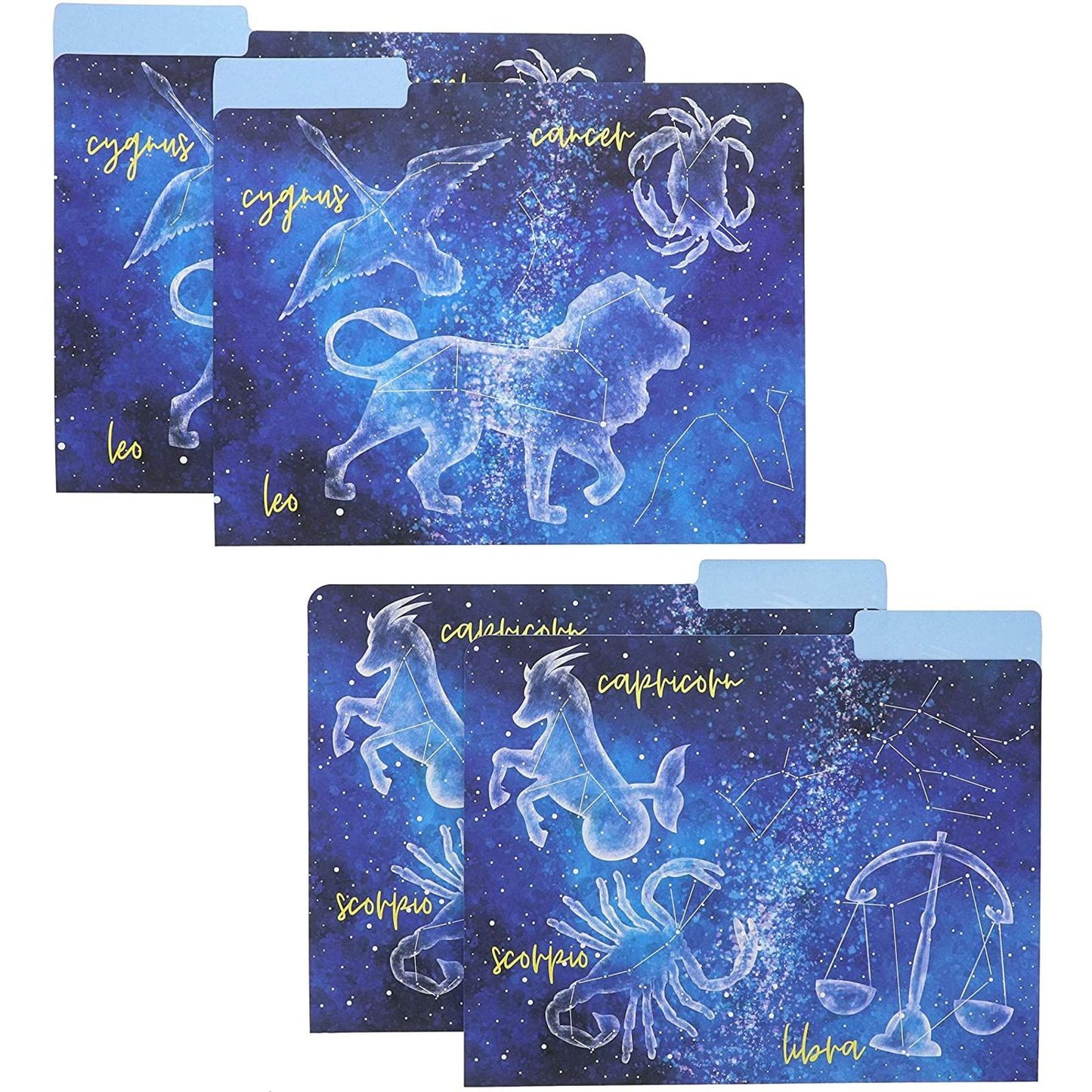 12-Pack Zodiac Constellation File Folders, Letter Size, 6 Designs