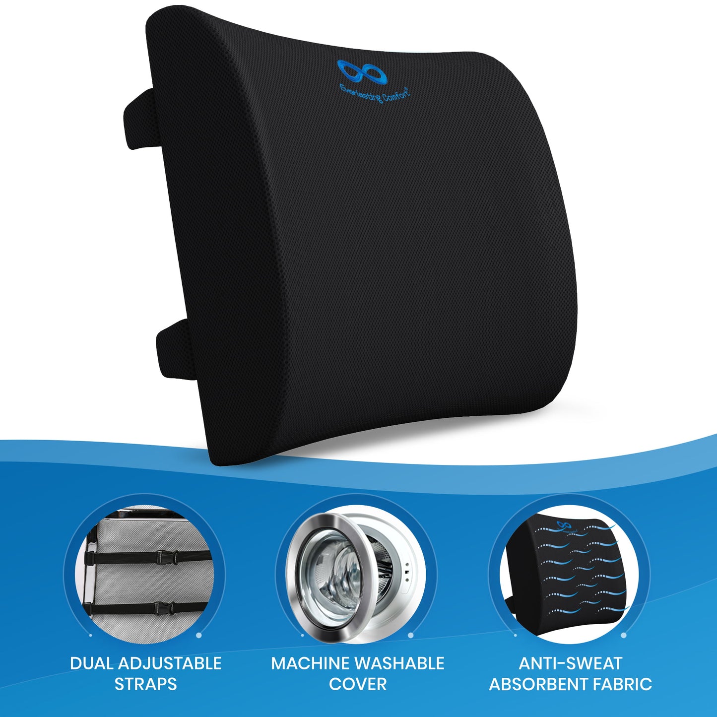 Everlasting Comfort Lumbar Support Pillow for Office Desk Chair