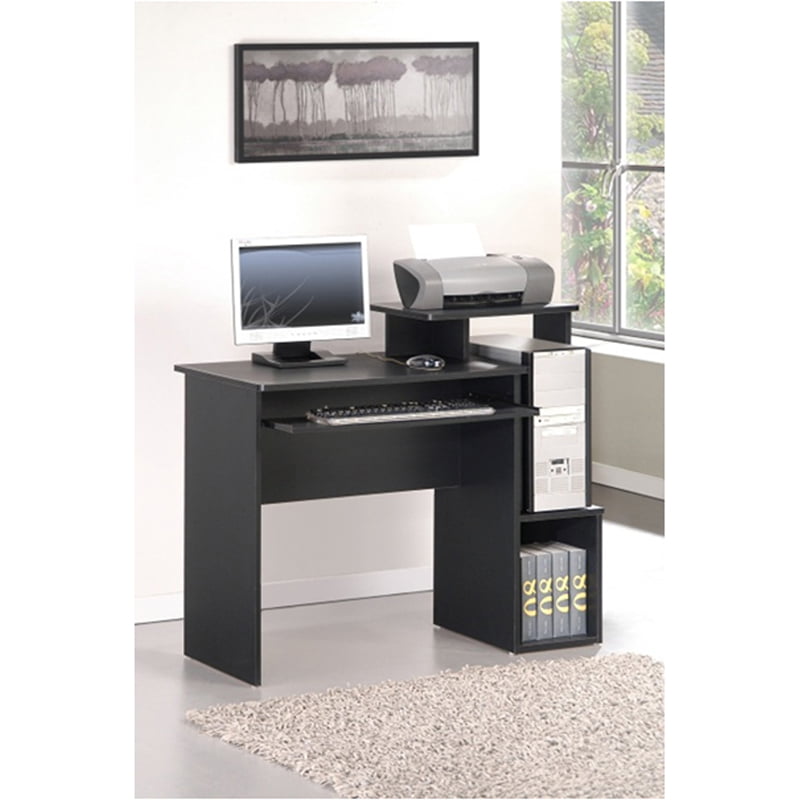 Furinno Econ Multipurpose Home Office Computer Writing Desk with Bin, Black