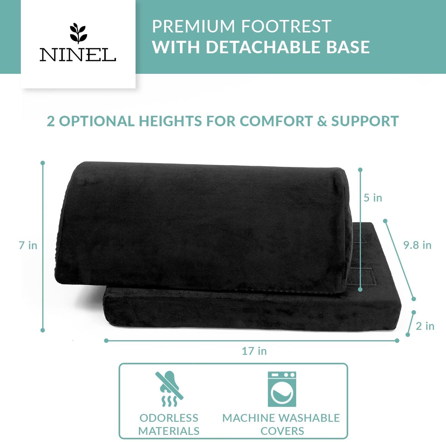 NINEL Foot Rest - Ergonomic Memory Foam Office Foot Rest - Home Office Desk Accessories