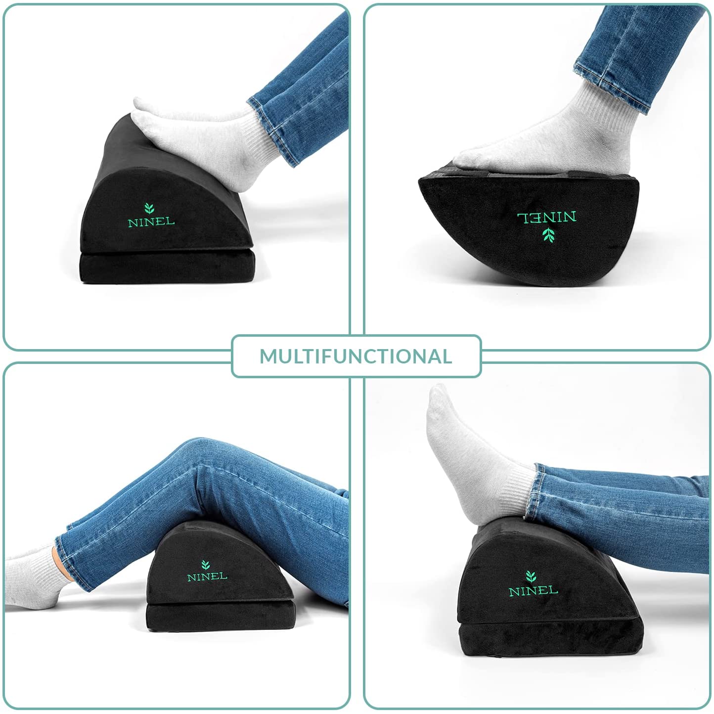 NINEL Foot Rest - Ergonomic Memory Foam Office Foot Rest - Home Office Desk Accessories