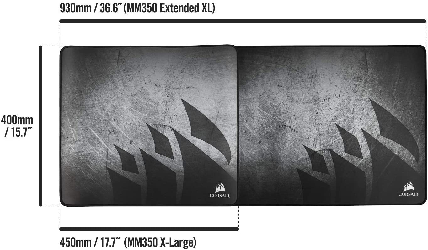 CORSAIR MM350 - Premium Anti-Fray Extra Thick Cloth Gaming Mouse Pad - Extended XL, Graphic