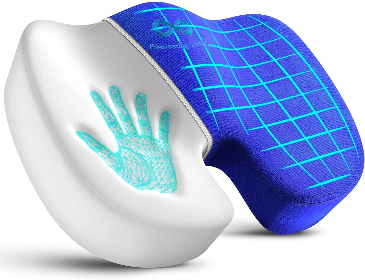 Everlasting Comfort Seat Cushion for Tailbone Pain Relief - Office Chair Cushion w/Premium ComfortFoam™ for All-Day Sitting Support - Coccyx, Sciatica Pain Relief Pillow for Desk Chair, Car Seat