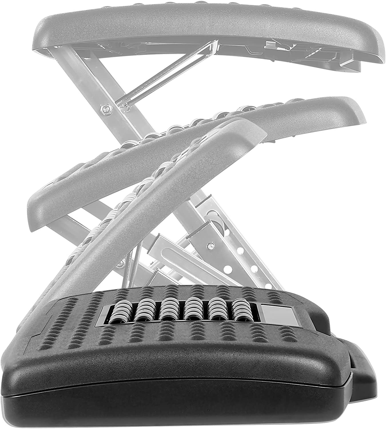 Mount-It! Adjustable Footrest with Massaging Bead | Adjustable Height and Tilt Office Foot Rest Stool for Under Desk Support | 5 Height Settings, 3 Tilt Settings | Black