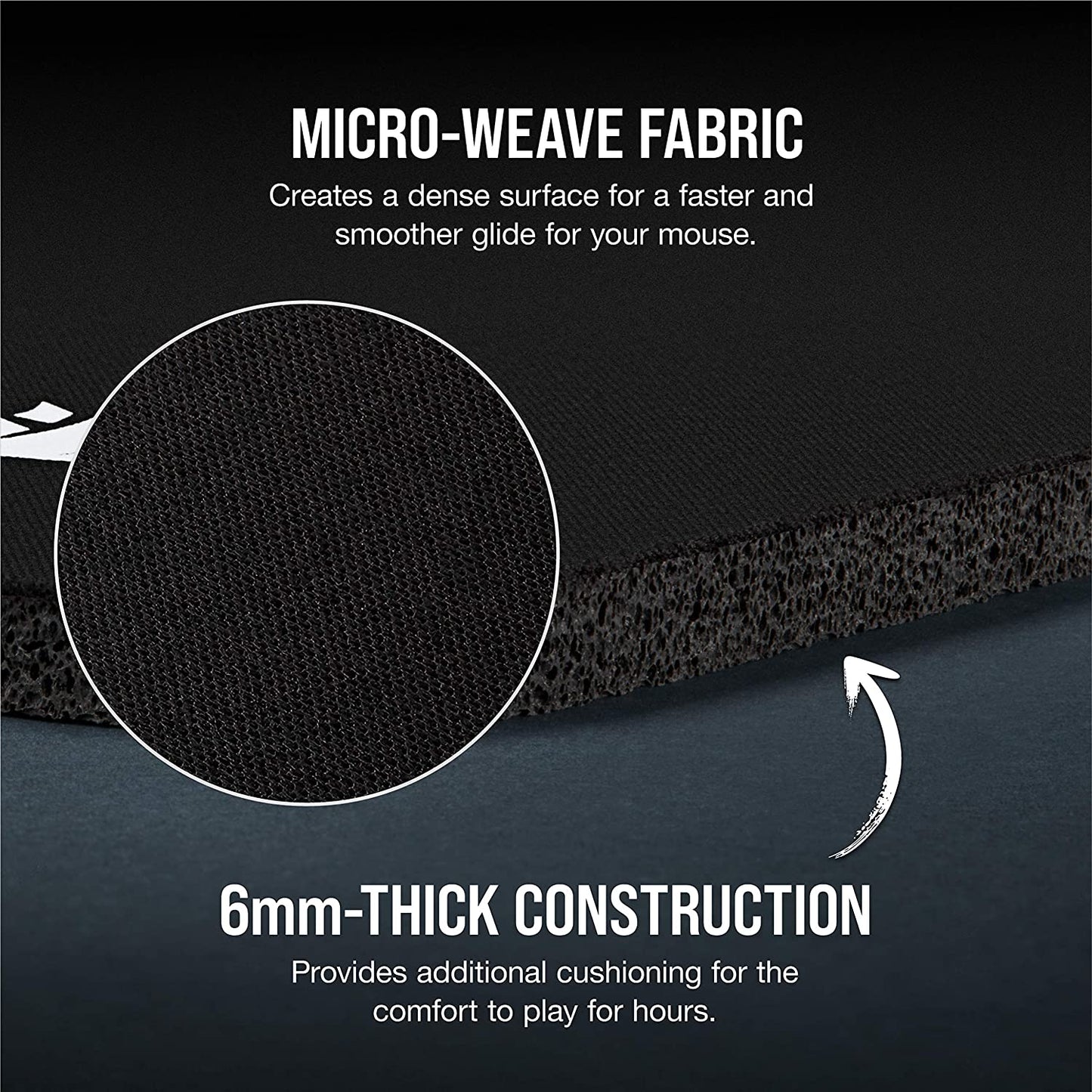 CORSAIR MM350 - Premium Anti-Fray Extra Thick Cloth Gaming Mouse Pad - Extended XL, Graphic