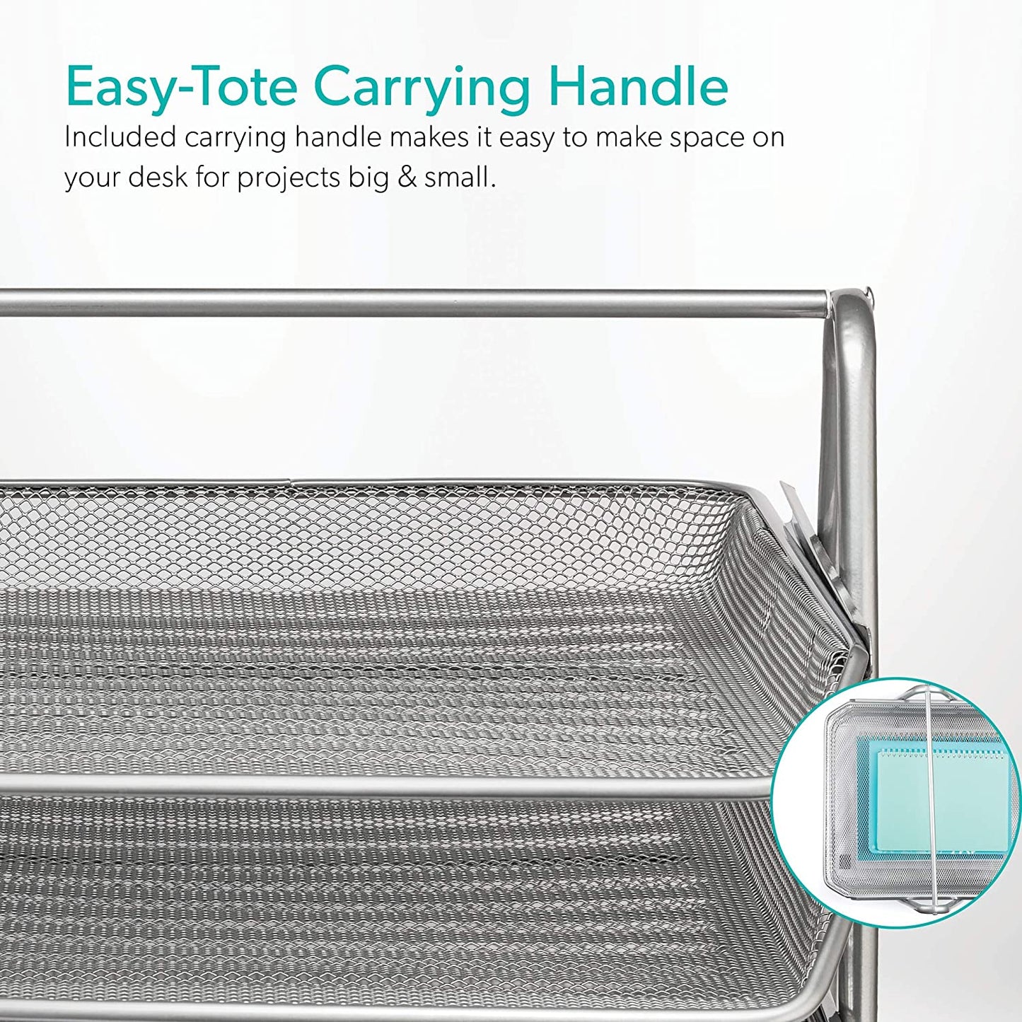 Mindspace Desk Organizer Paper Tray with 3 Tier Desktop File Organizer | Office Organizer & Stacking File Holder, Document Organization for Desk | The Mesh Collection, Black