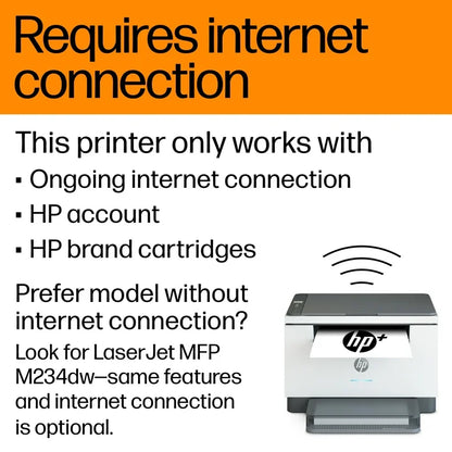 HP LaserJet MFP M234dwe Wireless Black & White Laser Printer