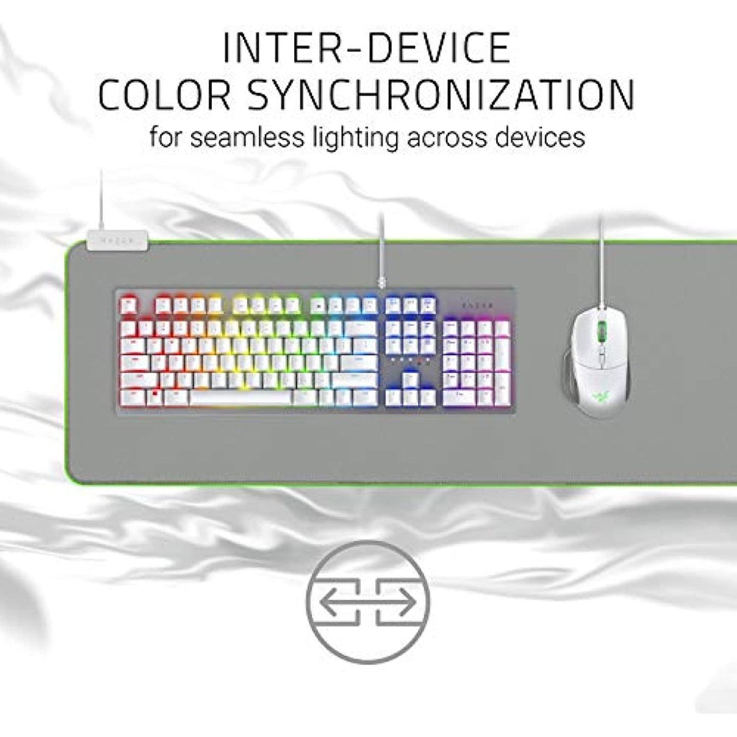 Razer Goliathus Extended Chroma Gaming Mouse Pad: Customizable Chroma Rgb Lighting - Mercury White