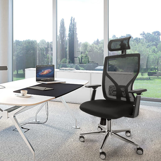 Furmax Ergonomic Office Chair High Back Desk Chair Computer Task Chair with Adjustable Lumbar Support, Headrest, Armrest, Black