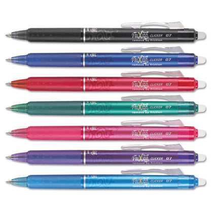 Pilot FriXion Clicker Erasable Gel Ink Pens, Fine Point (0.7 mm), Assorted Ink, 7 Count - 22477879