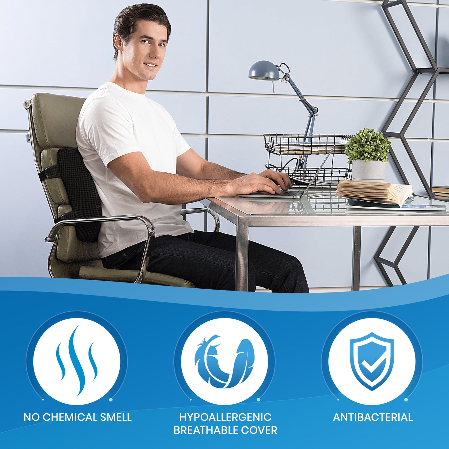 Everlasting Comfort Lumbar Support Pillow for Office Desk Chair