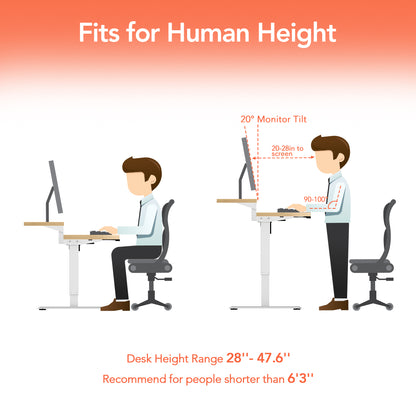 FlexiSpot 55"x28" 2-Tier Home Office Height Adjustable Standing Desk