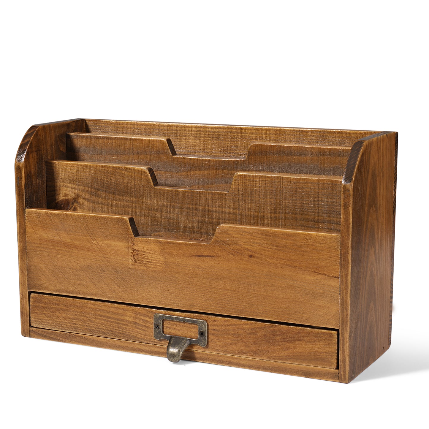 3 Tier Wooden Desk Organizer, Brown