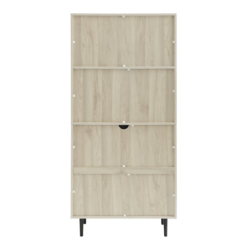 Walker Edison 64" Storage Desk & Hutch with Keyboard Drawer- Birch