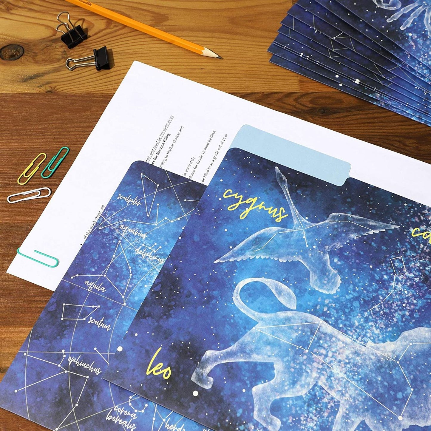 12-Pack Zodiac Constellation File Folders, Letter Size, 6 Designs