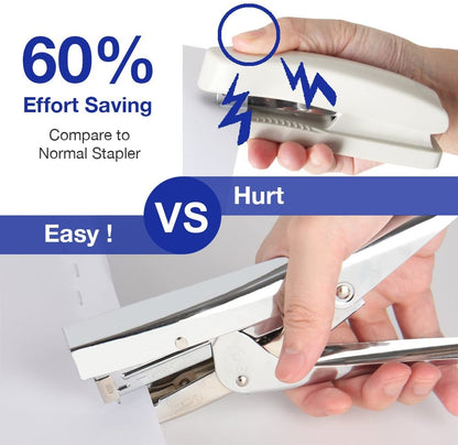 LandHope Heavy Duty Stapler, Durable Office Stapler with Stapler Remover, 1000 Staples, 20-Sheet Capacity, Metal Plier Desktop Stapler for Newspapers Homework, Silver