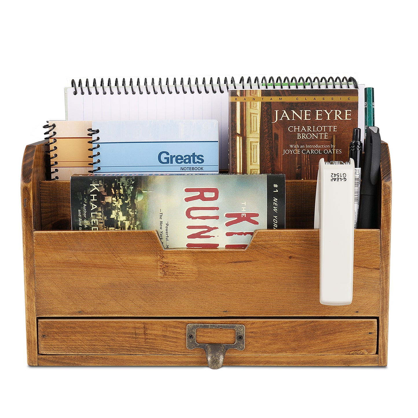 3 Tier Wooden Desk Organizer, Brown