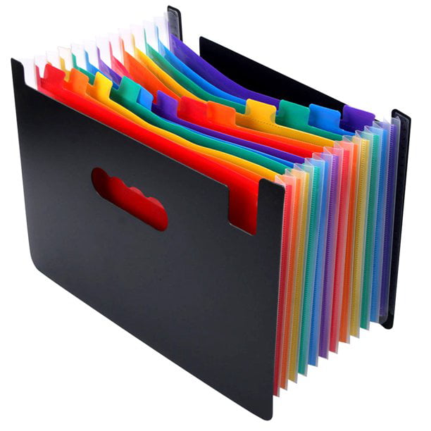 12 Pockets Expanding File Folder Portable Accordion Organizer for Document Paperwork Tax Bill or Receipt