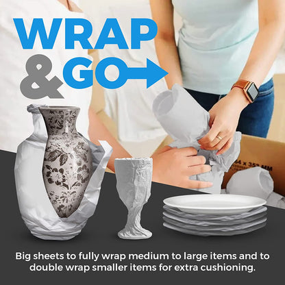 Bryco Goods Packing Paper Sheets for Moving - 10lb - 320 Sheets of Newsprint Paper - Must Have in Your Moving Supplies - 27" x 17" - Made in USA