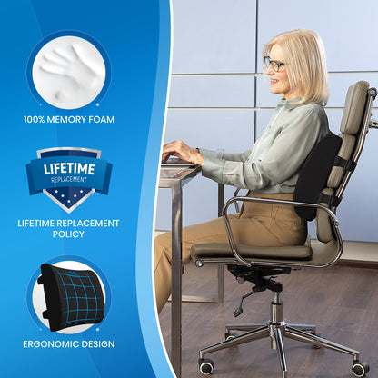 Everlasting Comfort Lumbar Support Pillow for Office Desk Chair