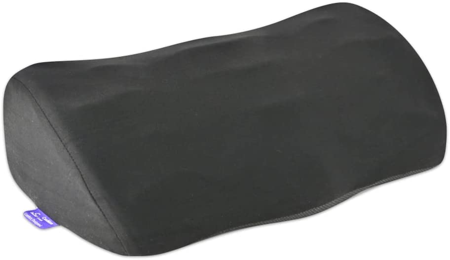 Cushion Lab Ergonomic Foot Rest for Under Desk – Patented Massage Ridge Design Memory Foam Foot Stool Pillow for Work, Home, Gaming, Computer, Office Chair – Footrest for Back & Hip Pain Relief