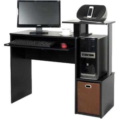 Furinno Econ Multipurpose Home Office Computer Writing Desk with Bin, Black