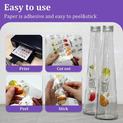 Stampcolour Printable Clear Sticker Paper 20 Sheets Transparent Clear Waterproof Decal Paper for Inkjet & Laser Printer