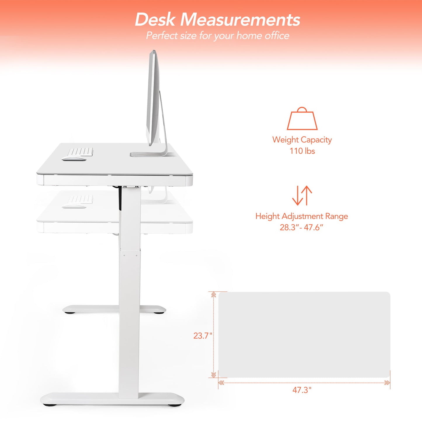 FlexiSpot 48" W Home Office Height Adjustable Standing Desk