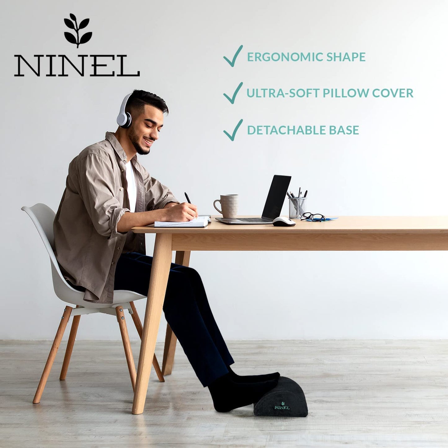 NINEL Foot Rest - Ergonomic Memory Foam Office Foot Rest - Home Office Desk Accessories