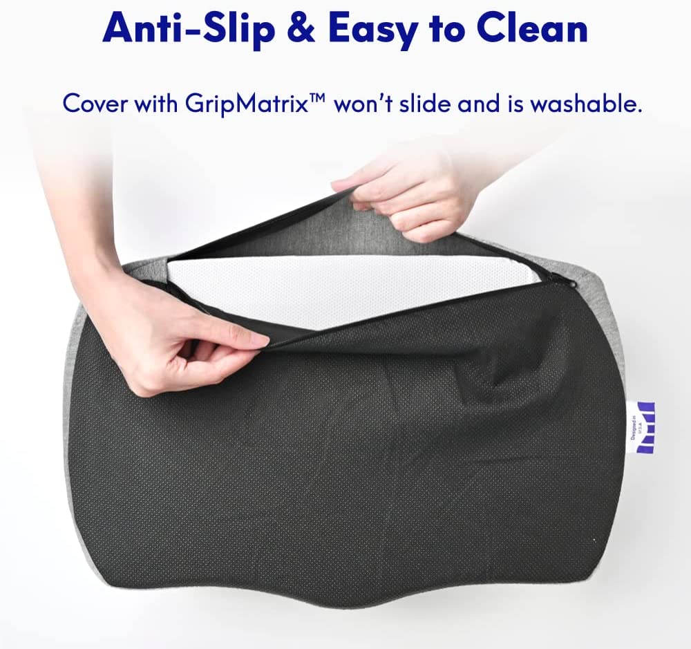 Cushion Lab Ergonomic Foot Rest for Under Desk – Patented Massage Ridge Design Memory Foam Foot Stool Pillow for Work, Home, Gaming, Computer, Office Chair – Footrest for Back & Hip Pain Relief