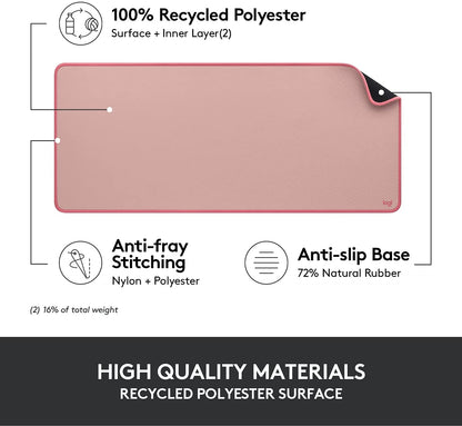 Logitech Desk Mat - Studio Series, Spill-resistant Durable Design, in Mid-Grey