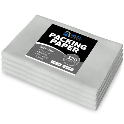 Bryco Goods Packing Paper Sheets for Moving - 10lb - 320 Sheets of Newsprint Paper - Must Have in Your Moving Supplies - 27" x 17" - Made in USA