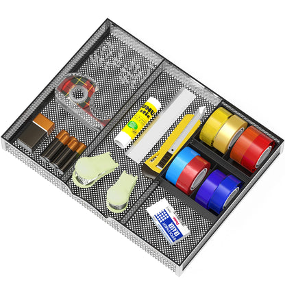 SHW Mesh Drawer Organizer Tray, Black