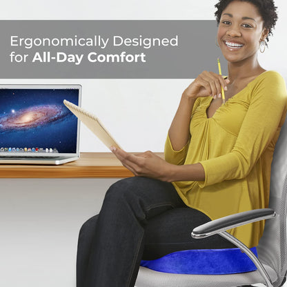 Everlasting Comfort Seat Cushion for Tailbone Pain Relief - Office Chair Cushion w/Premium ComfortFoam™ for All-Day Sitting Support - Coccyx, Sciatica Pain Relief Pillow for Desk Chair, Car Seat
