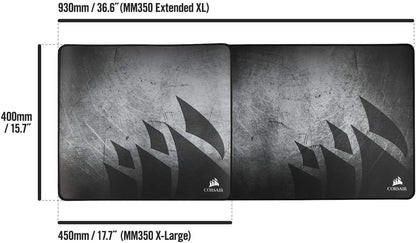 CORSAIR MM350 - Premium Anti-Fray Extra Thick Cloth Gaming Mouse Pad - Extended XL, Graphic