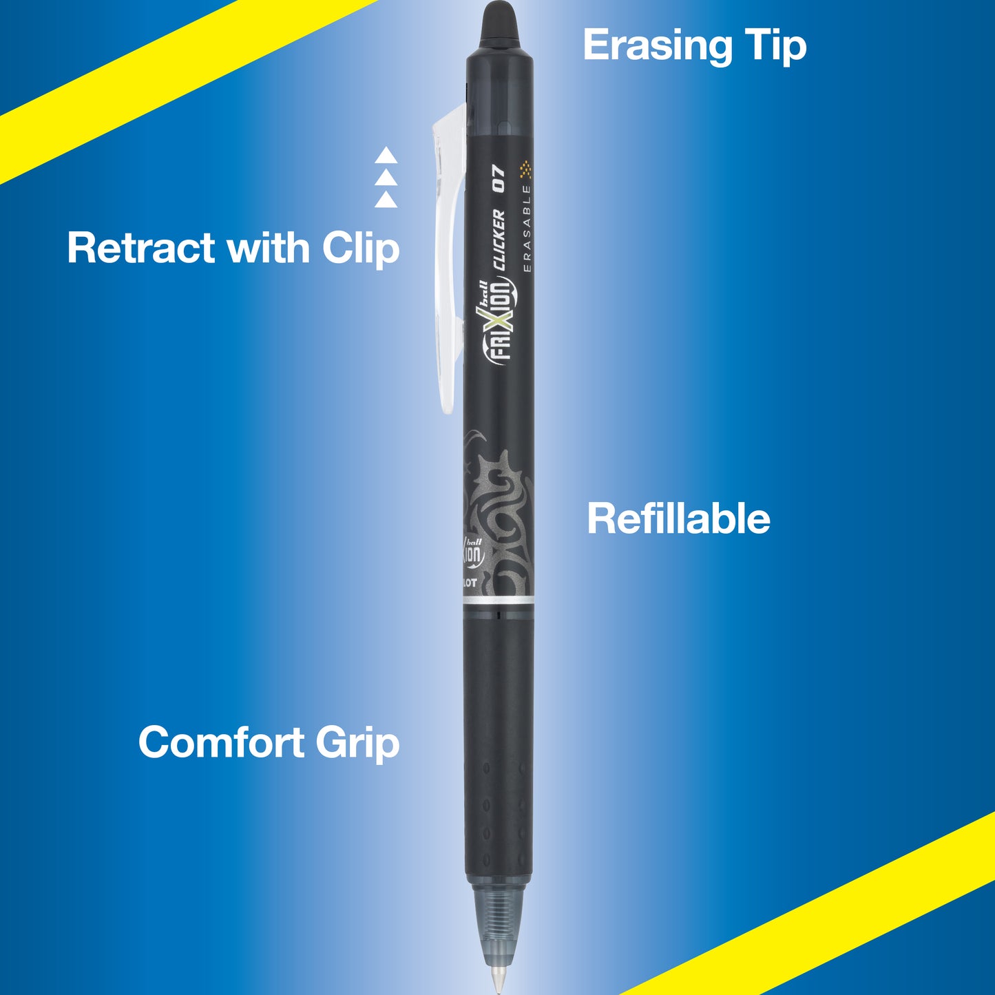 Pilot FriXion Clicker Erasable Gel Ink Pens, Fine Point (0.7 mm), Assorted Ink, 7 Count - 22477879