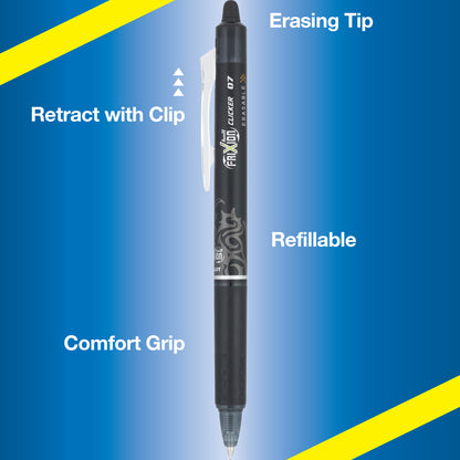 Pilot FriXion Clicker Erasable Gel Ink Pens, Fine Point (0.7 mm), Assorted Ink, 7 Count - 22477879