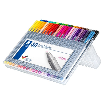 Staedtler Triplus Fineliner Pen - Assorted Colors, Set of 40