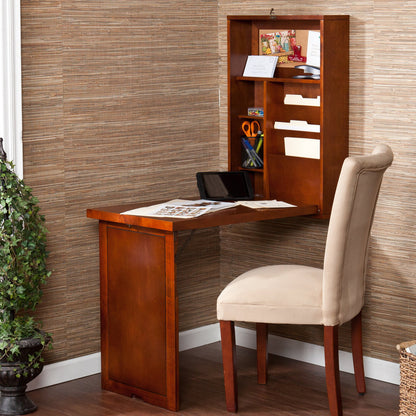 Southern Enterprises Wall Mounted Convertible Writing Desk - Walnut