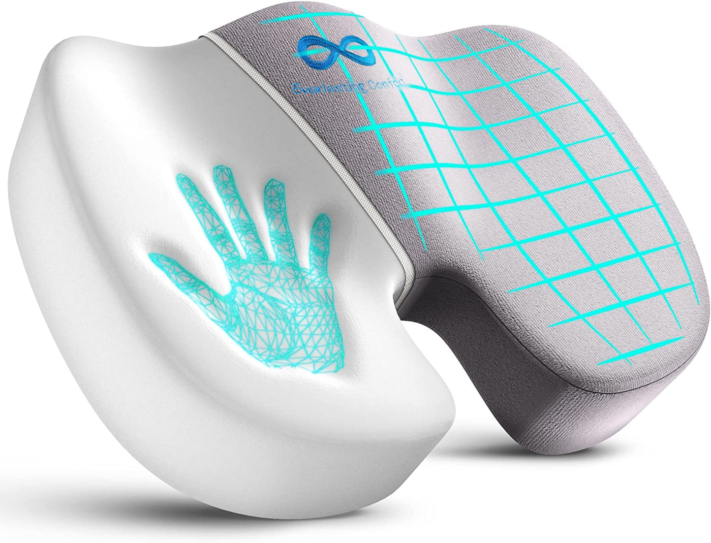 Everlasting Comfort Seat Cushion for Tailbone Pain Relief - Office Chair Cushion w/Premium ComfortFoam™ for All-Day Sitting Support - Coccyx, Sciatica Pain Relief Pillow for Desk Chair, Car Seat