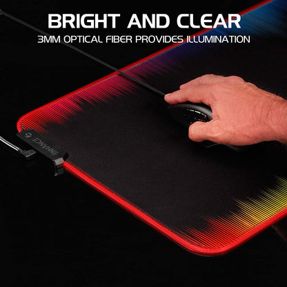 ENHANCE XXXL LED Computer Desk Mat - Illuminated 3XL Large Mouse Mat (48x24 Mouse Pad) Gaming Mouse Pad, Extended Table Desk Pad with Smooth Tracking Surface, and Non-Slip Rubber Grip - Galaxy