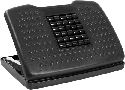 Mount-It! Adjustable Footrest with Massaging Bead | Adjustable Height and Tilt Office Foot Rest Stool for Under Desk Support | 5 Height Settings, 3 Tilt Settings | Black