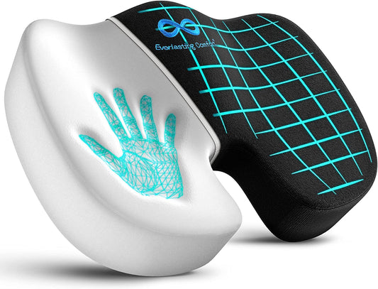 Everlasting Comfort Seat Cushion for Tailbone Pain Relief - Office Chair Cushion w/Premium ComfortFoam™ for All-Day Sitting Support - Coccyx, Sciatica Pain Relief Pillow for Desk Chair, Car Seat