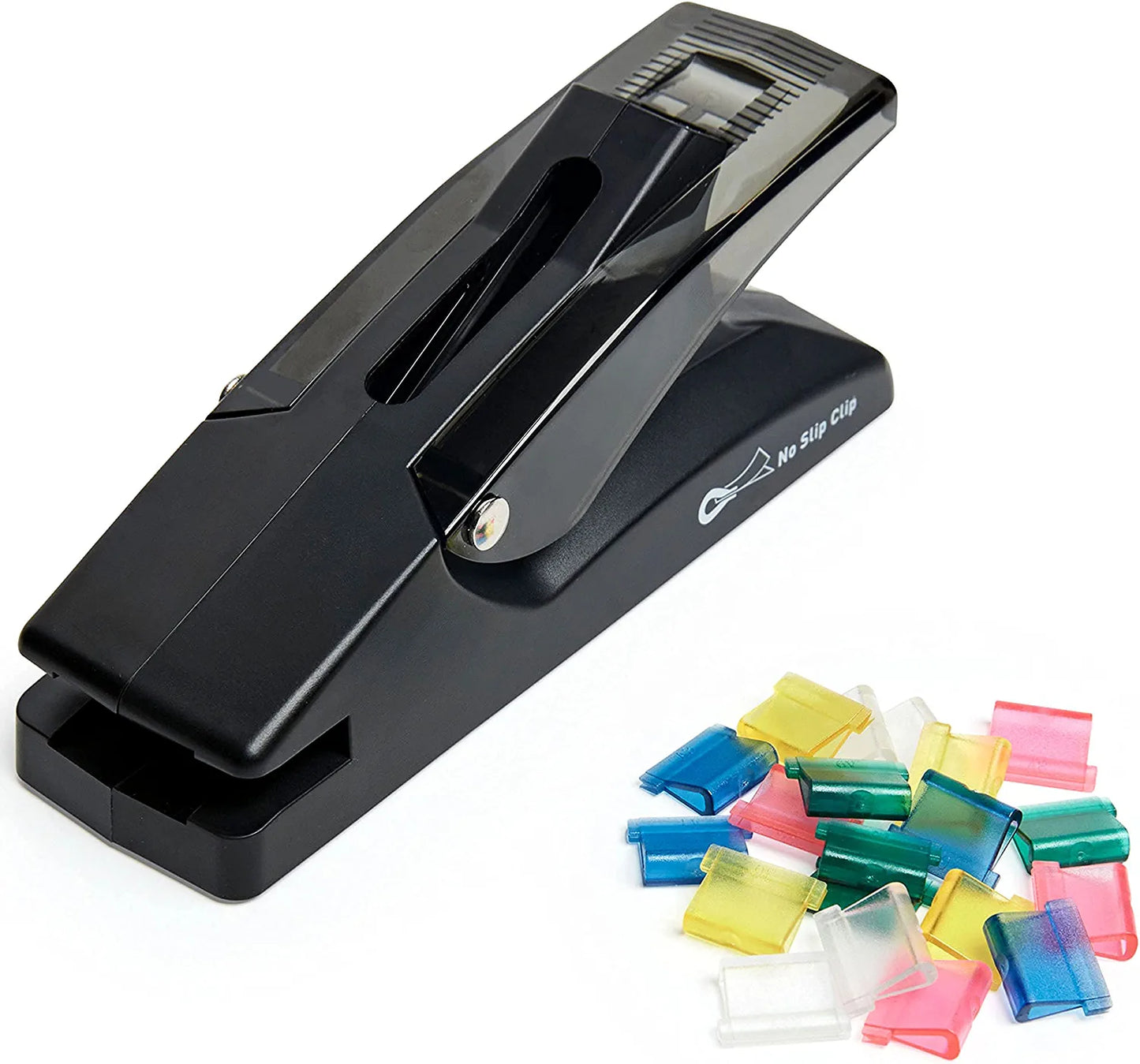 OfficeGoods No Slip Clip Dispenser Staple Free Paper Fastener with 40 Clips