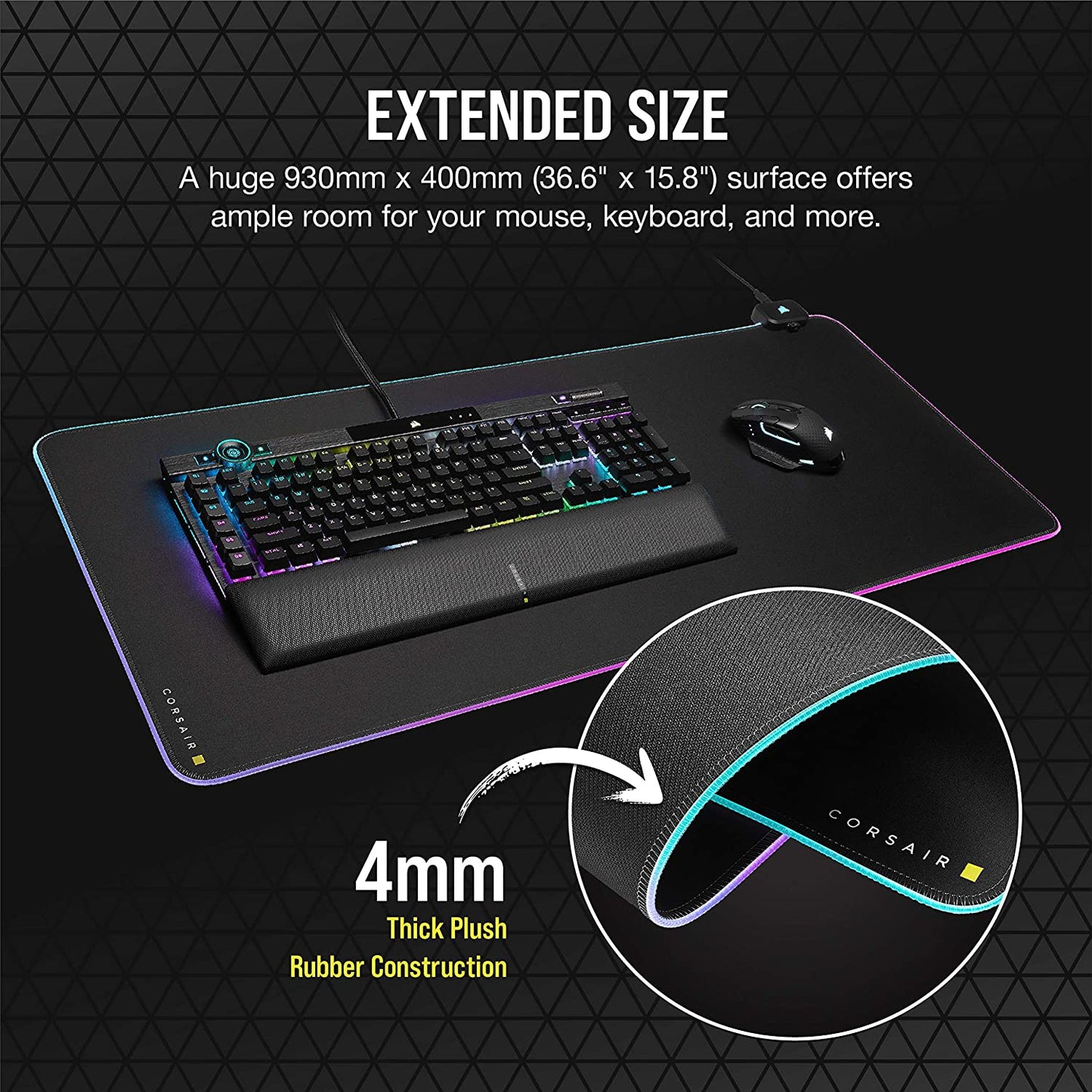 Corsair MM700 RGB Extended Cloth Gaming Mouse Pad