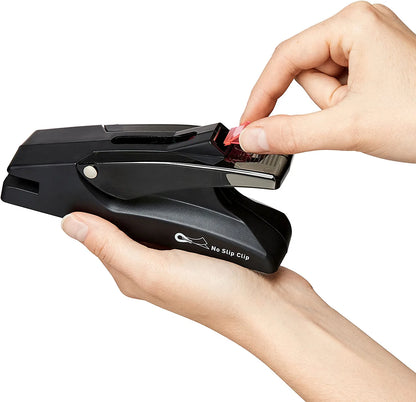 OfficeGoods No Slip Clip Dispenser Staple Free Paper Fastener with 40 Clips