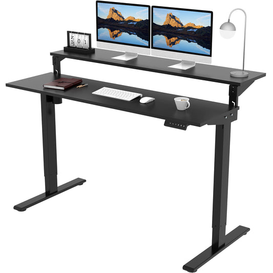 FlexiSpot 55"x28" 2-Tier Home Office Height Adjustable Standing Desk